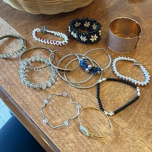 Costume jewelry lot! 14 bracelets and 5 necklaces!!!!!